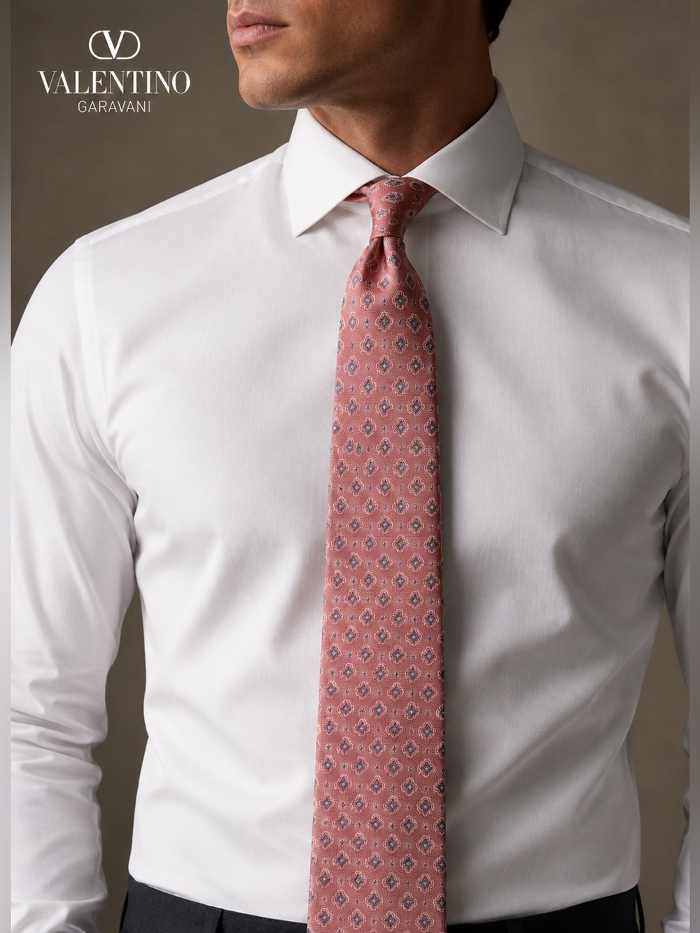 Valentino Men's Pink Silk Tie